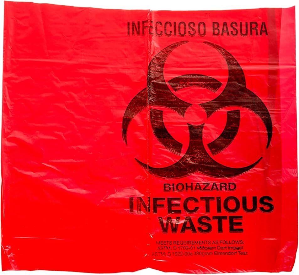 Tier 1 Biohazard Bags with X-Seal Burst Defense (Home use Approved) (40 Gallon) (20 Bags)