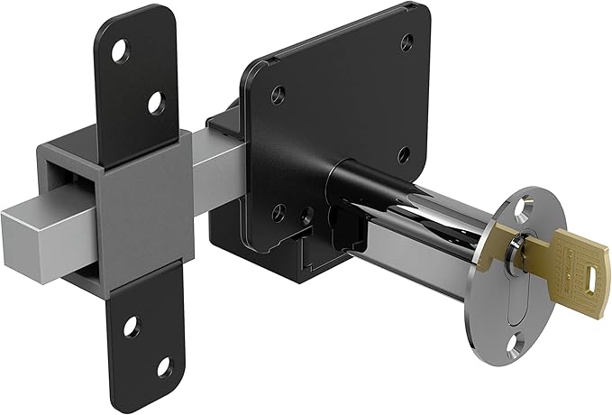 GateMate Long Throw Gate Lock 1490136, Euro Profile Keyed Alike Gate Lock for Sheds, Gates & Garage Doors, Keyed Both Sides, 316 Stainless Steel, for Wooden Gates & Doors Up to 2 ¾” (70mm), 5 Keys