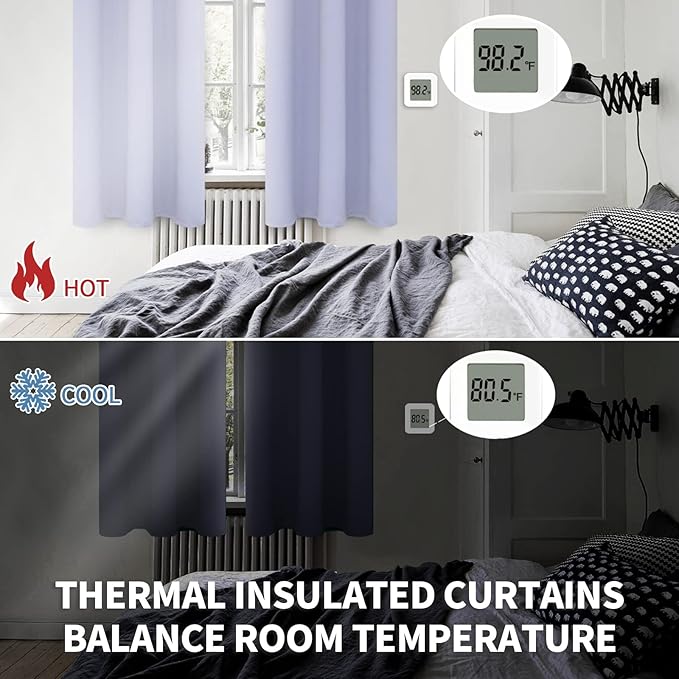 BGment Room Darkening Curtains 95 Inches Long - Grommet Thermal Insulated Drapes Window Treatment Curtains for Bedroom, 2 Panels, 52 x 95 Inch, Lavander