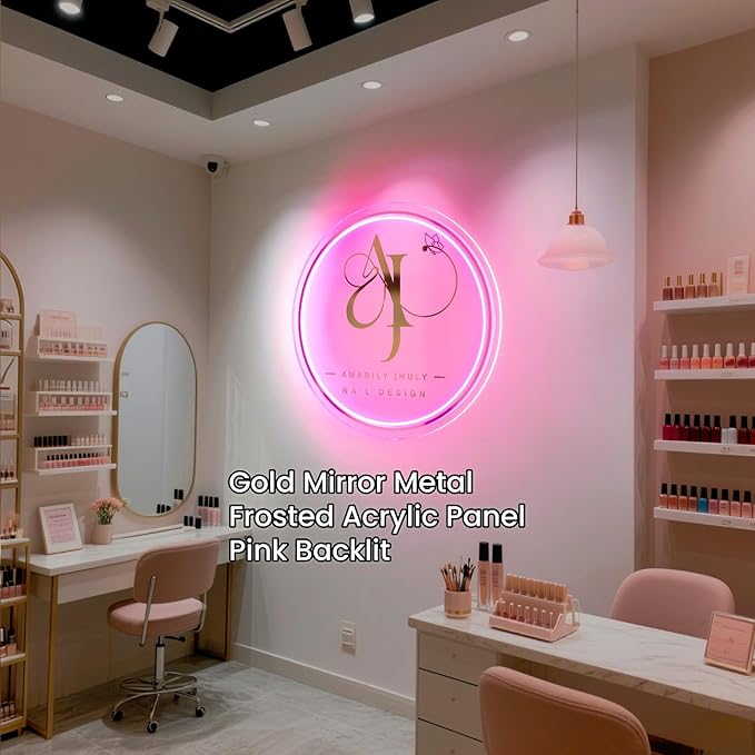 Led Custom Neon Sign, Custom Led Sign for Nail Salons, Beauty Studios, Massage Spa, Barber Shops, Storefronts, Offices, Neon Sign Customizable Backlit Logo (12" to 42" Available)