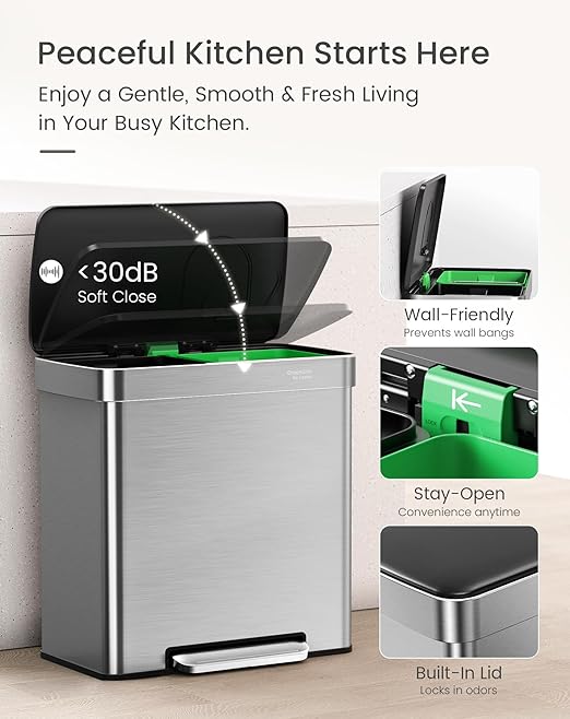Cesun GreenGrin Kitchen Trash Can (Sliver)