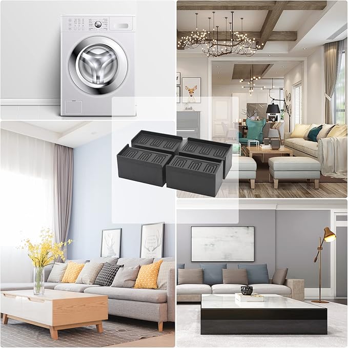 Bed Risers 3 or 5 inch, 8 Pack Oversized Extra Large 6.5x3.5 inch Post, 11000lbs Heavy Duty Couch Risers, L Shape Wide Opening Extra Large Furniture Risers for Bed, Couch, Sofa, Table, Chair