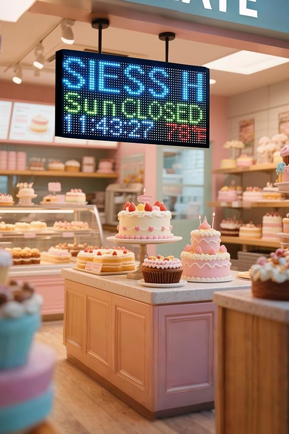 FTELEDLIGH Open Closed Sign for Business, 27x14 Inch Outdoor LED Sign with Remote Control, Auto Brightness & Temperature Time Display, Waterproof for Storefront Window, Shop, Cafe, Retail