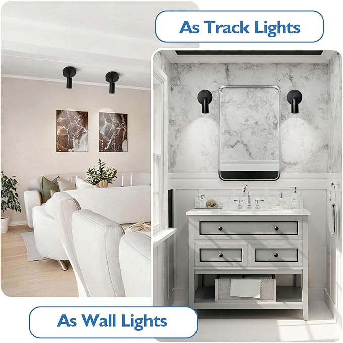 Jolux LED 1 Light Track Lighting Kit, Black Ceiling Spot Lighting, Included GU10 Bulbs 600LM 5CCT Selectable,Flexibly Rotatable Light Head for Kitchen Gallery Art Walls Hallway Living Room
