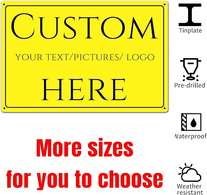 Custom Sign,Aluminum Weatherproof Metal Sign Multiple Sizes, Reflective，Double-sided，Customize for Garden, Business, Workplace, office, Home, Delivery Signs(10 * 7Inch)