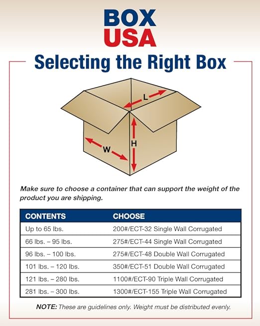 BOX USA 7x7x12 Tall Corrugated Boxes, Tall, 7L x 7W x 12H, Pack of 25 | Shipping, Packaging, Moving, Storage Box for Home or Business, Strong Wholesale Bulk Boxes