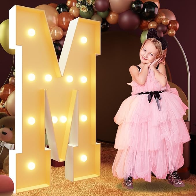 imprsv 4FT Light Up Letters, Large Letters for Birthday Party Decor, Wedding Decorations, Arch Kit