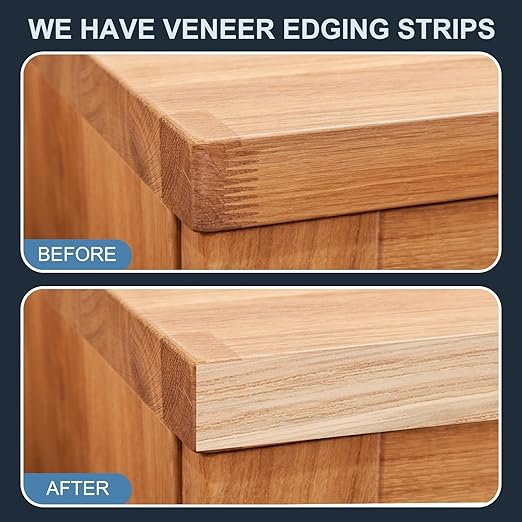 PATIKIL White Oak Edge Banding, 1 1/2 in x 49.2 ft Wood Veneer Tape, Pre-glued Flexible