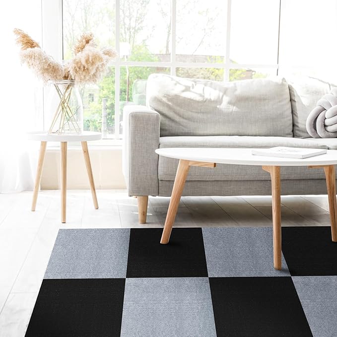 Peel and Stick Carpet Squares 24" x 24", Self Adhesive Non-Slip Carpet Tiles, Peel and Stick Soft Padded Carpet Tiles for Kitchen Bedrooms Indoor Outdoor(10 Tiles/40 sq ft)