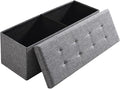 Ornavo Home 43 Inch Folding Storage Ottoman with Storage Bench, Long Large Storage Ottoman Bench, Storage Chest, Foot Rest Stool, Bedroom Bench with Storage- (Gray)
