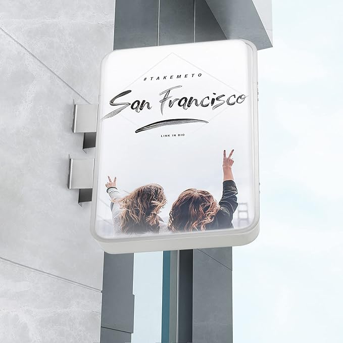 LED Light Box Business Sign Outdoor Double-Sided LED Open Sign 23.6" x 15.7" Wall Mounted Waterproof Advertising Lightbox Backlit Business Logo Signs Illuminated Billboard for Cafe Bar