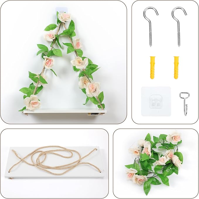 Floating Shelves for Wall,Plant Wall Decor,Hanging Shelf,Cottage Core Decor,Room Decor Aesthetic,Trinket Shelf,Hanging Shelves,Floating Shelves for No Drilling,Two-Piece Set