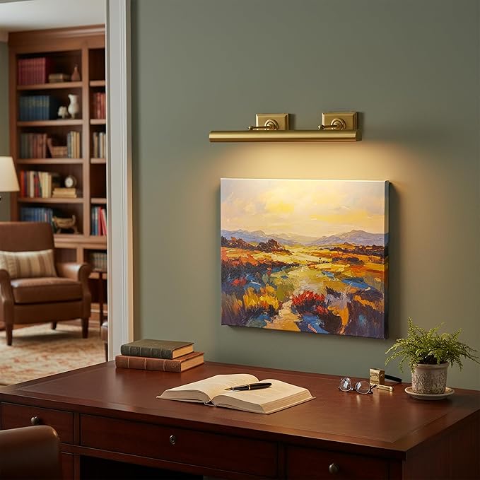 Picture Light, 30 in Hardwired Picture Lights for Wall, Dimmable Wall Sconces Poster Light, Brass 4 Lighting for Paintings Frames Art Display Gallery Bedroom Living Room No Bulbs
