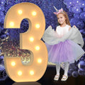 4FT Large Light Up Numbers, Giant Marquee Numbers 3 for 3rd 13rd 30th Birthday Decorations, Big Light Up Numbers for Party Anniversary, Marquee Letters Pre-Cut Mosaic Numbers for Balloons