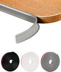 U-Shape Gray TPE Edge Banding 16.4Ft Self-Adhesive Flexible Edge Trim, Furniture Edge Protector & Countertop Molding (W:0.8'' H:0.2'')
