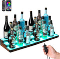 2-Pack 16‘’ LED Lighted Liquor Display, 3-Tier 30Inch Total Bar Shelves for Liquor Bottle, Illuminated Home Bar Shelf with RF & App Control, 7 Colors, Music Sync& 1-4H Timming, Light-Up Whiskey Rack