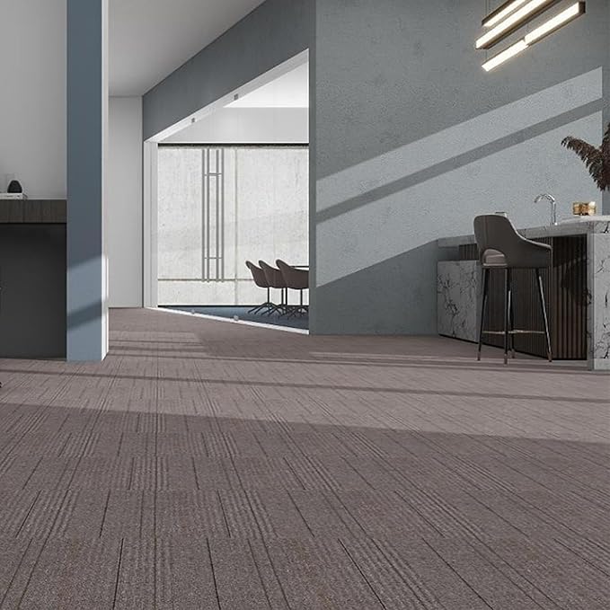 16-Pack 20"x20" Carpet Tiles, Non-Adhesive Soft Padded Floor Squares with Seamless Look for Home, Office, Indoor & Outdoor Use (43 Sq Ft) (K7)