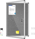 36"x24" Enclosed Bulletin Board with Locking Door, Tamper-Proof Dispaly Case, Aluminium Frame, Outdoor Bulletin Board Weatherproof, Lockable Cork noticeboard for School,Office,etc