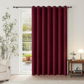 ChrisDowa Room Divider Curtain 90 Inches Long, Wide Blackout Sliding Door Curtain for Bedroom, Room Darkening Privacy Window Curtain for Patio Door (1 Panel Set, Burgundy Red, 100 x 90 Inch)