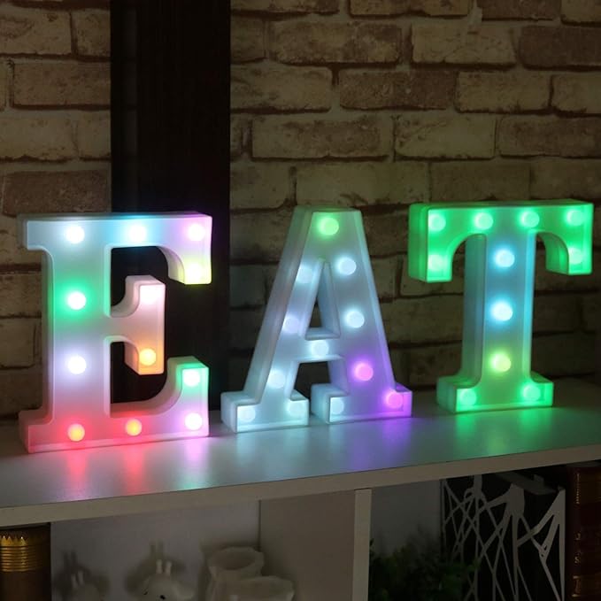 Pooqla Colorful Marquee Letters LED Light Up Letters with Remote, Party Birthday Letter with Lights Decorations for Classroom Room Dorm Home - Multicolor Letter Z