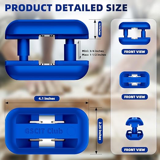 GSCIT Club Edge Banding Trimmer, Tungsten Carbide Blades Hand Planer Edging Bander for Burrs Edge Trim Planer Wood Scraper Edge Banding Tools Cutter PVC ABS Melamine (Blue)