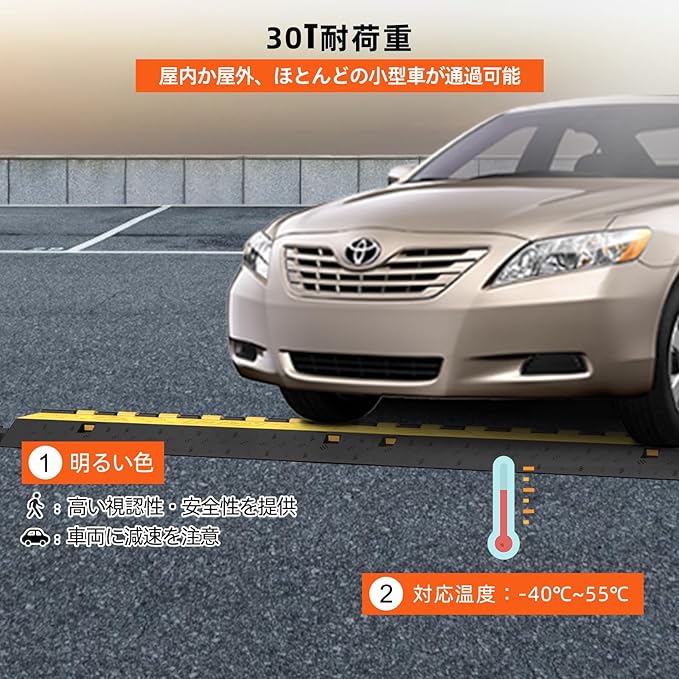 VEVOR 4 Pack Rubber Cable Protector Ramp 2 Channel Heavy Duty 66,000LB Load Capacity Cable Wire Cord Cover Ramp Speed Bump Driveway Hose Cable Ramp Protective Cover