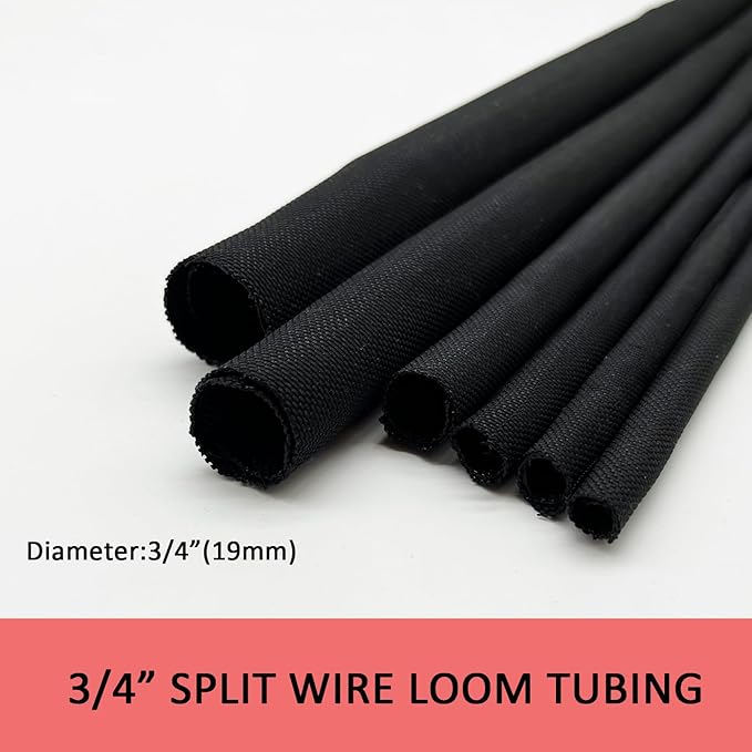 Split Mesh Cord Sleeve Loom Tubing Cable Cover Braided Cable Management Auto Protective Wire Harness Wrap Self Wrapping Woven 3/4"-35ft