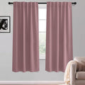 KGORGE Room Darkening Curtains for Bedroom, Privacy Thermal Insulated Noise Reducing Light Blocking Small Window Curtains for Kids Living Room Nursery, W52 x L54 inches, Dusty Rose, 2 Panels