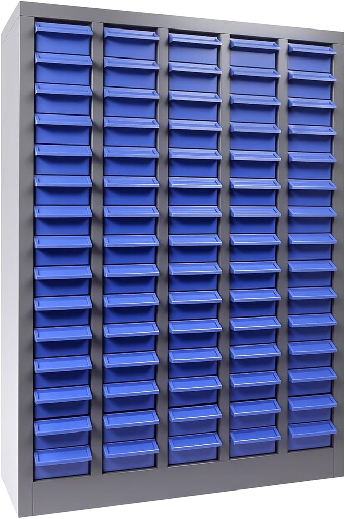 75 Drawers Nut and Bolt Organizer, 26x9x35.4 Stainless Steel Parts Cabinet with Shelfs & Labels Bolt Organizer for Workshop Tool & Hardware Storage and Organization (75 Drawers)
