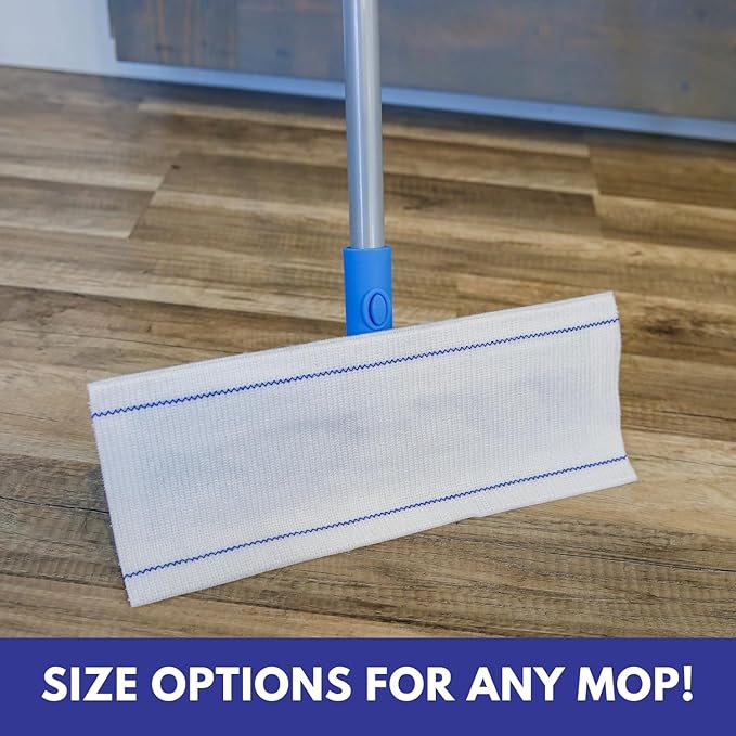 Don Aslett Disposable Mop Pads (18", 10-Pack) 5-inch Wide Replacement Floor Mop Pads for Wet or Dry Multi Surface Cleaning | Extra Thick Single-Use Mop Pad Refills for Cleaning Dust and Pet Hair
