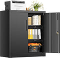 INTERGREAT Metal Garage Storage Cabinet, 36" Lockable Storage Cabinet with 2 Doors and 2 Adjustable Shelves, Steel Black File Cabinet Great for Home Office, Garage, Warehouse, Study Room