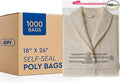 1000 Count - 18" x 24" Extra-Large Self Seal Poly Bags with Suffocation Warning, 1.5 Mil, Clear Polybags with Resealable Adhesive Strip for Shipping & Packaging Clothing, T Shirts & Sweaters. GPI