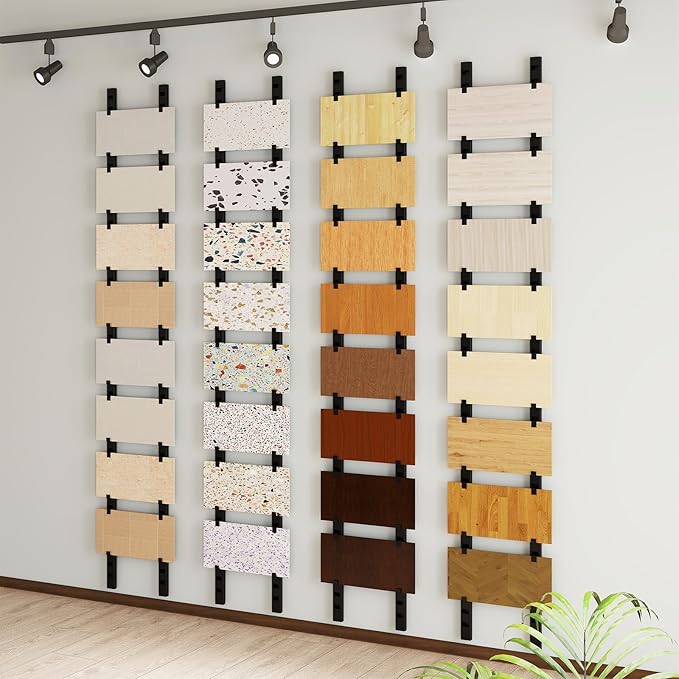 Tile Display Rack, Wall Mounted Tile Sample Display Rack for Retail Stores, Multi Layer Ceramic Sample Storage Organizer, Tile Display Stand for Vendor Commercial Exhibition Display