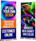 33x81 Custom Retractable Banner Stand Signs READY IN 1 DAY Pull up Roll up Portable & Personalized Display with travel case for Business and Trade Shows Advertising and Promotion