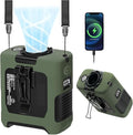 Portable Fan Wearable Personal Fan with 5 Speed Max 55 Working Hours Low Noise Portable Neck Fans Cooling Waist Fans for Camping Traveling LED Power Display 10000mAh Rechargeable (Dark Green)