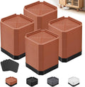 Furniture Risers Bed Risers - Rectangular Adjustable Block Riser for Raising 1.5-3 In. & 4.3 In. Beds, Tables, Sofas, Refrigerators, Washers - Up to 4,000 Pounds (Brown, Three Layers 4.3inches)