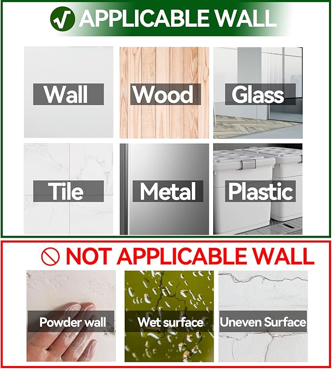 8.5" x 11" Acrylic Sign Holder Wall Mount, Plastic Magnetic Display Frame With Tape,Clear Plexiglass Self-adhesive Plastic Display Frame, Door/Window Sign Holder 6 pack No Drilling