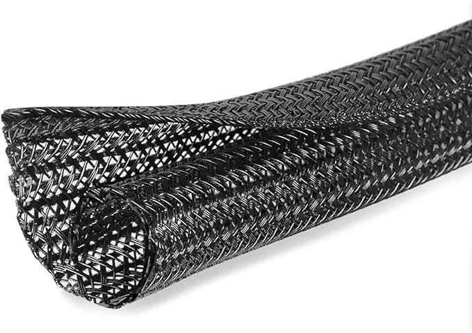 10ft - 3/8 inch Cord Protector Cable Sleeve Split Wire Loom Tubing for Power Cord Audio USB Cable, Cord Sleeve Cable Management for TV Computer, Cord Protectors from Pets Chewing, Black