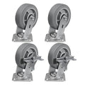 6'' × 2'' Caster Wheels, Heavy Duty Industrial Casters Set of 4 Rubber Wheels, Load 3600lbs Capacity, Swivel Caster for Cart Dolly Toolbox (2 Brake & 2 Swivel)