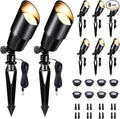 Black Outdoor Landscape Spotlights, LED Low Voltage Spot Light, Modern IP65 Waterproof Aluminum Fence Light for Yard Home Wall with 5W MR16 Bulb 5000K 8 Pack