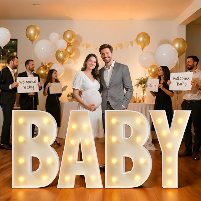 imprsv Marquee Light Up Letters, 3FT Mosaic Letters with Light for Baby Shower Graduation Party Decor, Large D for Engagement Wedding Party Decorations (Need to Assemble)