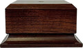 Display Base Pedestal Cherry Finish with 5/16" Center Hole – Square Stand Blank for Trophies, Figurines, 3D Prints, DIY Projects – Available in Multiple Sizes (4"Lx4"Wx2 1/8"H)