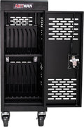 Laptop and Tablet Charging Cart, 16 Unit Device Mobile Charging Station for Chromebook, Tablet, Laptop, with Charging Port Screen Size Up to 16.3", Suitable for Office, Classroom, etc (Black)