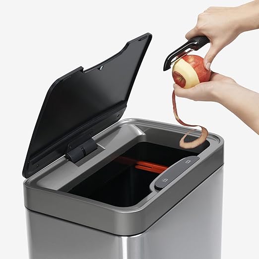 Mbillion Automatic Touchless 15 Gallon Motion Sensor Trash Can Stainless Steel Smart Trash Cans with Lid Rectangular Garbage Can for Kitchen Bedroom Home Office Silver
