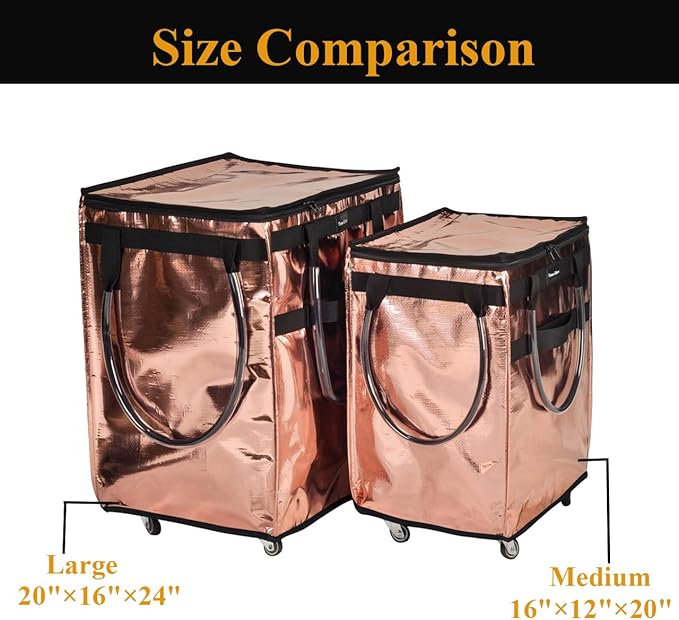 Reusable Grocery Bag On Wheels Large Capacity Shopping Trolley Foldable Rolling Tote Bag with Heavy Duty Handle for Travel