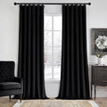 MIULEE Velvet Curtains 84 Inches Long 2 Panels Set for Bedroom, Pinch Pleat Back Tab Luxury Halloween Thermal Insulated Living Room Darkening Drapes Pleated Blackout Window Curtains with Hooks, Black