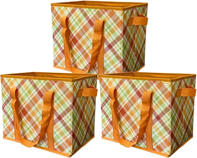DURASACK Grocery Tote 3-Pack All-Purpose Collapsible Totes with Handles Kitchen Reusable Grocery Bags