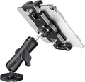 Heavy Duty Tablet Mount for Truck & Vehicle, Drill Base Tablet Holder for Truck with Aluminum Arm, Compatible with 4.7"-12.9" Tablets/iPad/Phones, iPad Truck Mount for Dashboard, Walls, Boat