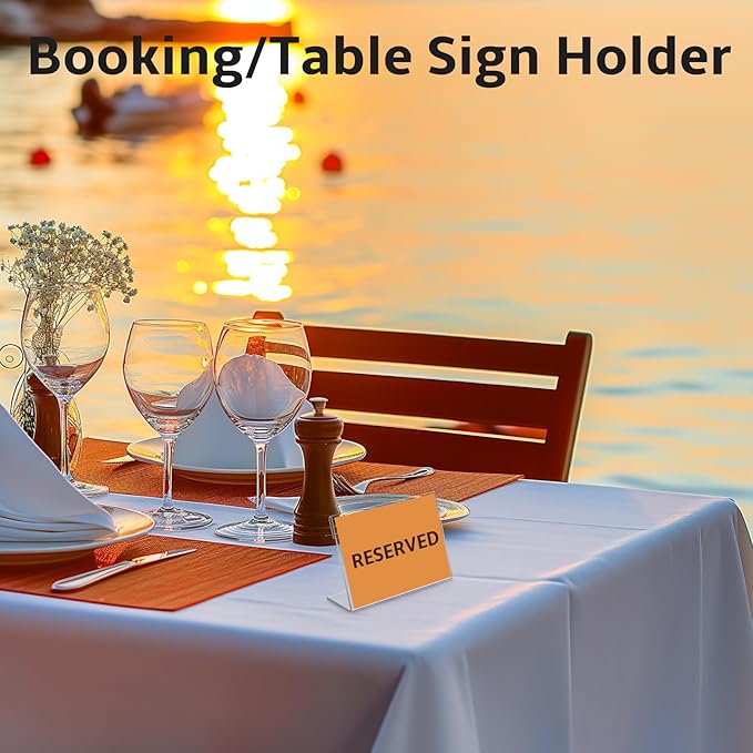 30 PCS Small Acrylic Sign Holder 3.5" x 2", Mini Acrylic Food Sign Labels for Party Buffet, Retail Price Display Holder, Clear Plastic Table Counter Top Stand for Place Cards, Name Card, Wedding Signs