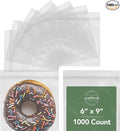 6 x 9 Inch Resealable Plastic Bags 1000 Pack — Clear Reclosable Zipper Seal Bags for Treats, Crafts, Party Favors, Small Food Storage, Packaging